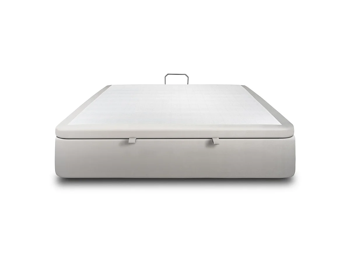 Sommier Coffre Velours Gris clair 160x200 H39cm