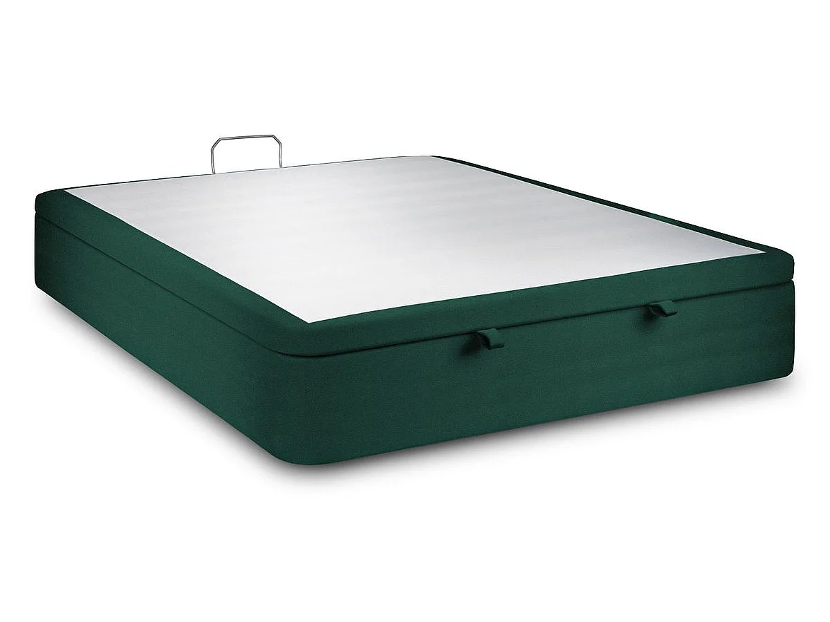 Sommier Coffre Velours Vert 200x200 H39cm