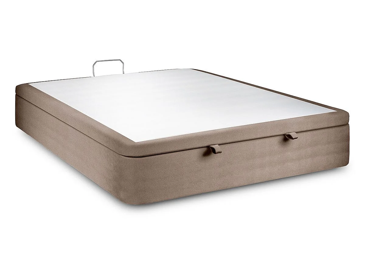 Sommier Coffre Velours Taupe 140x190 H39cm