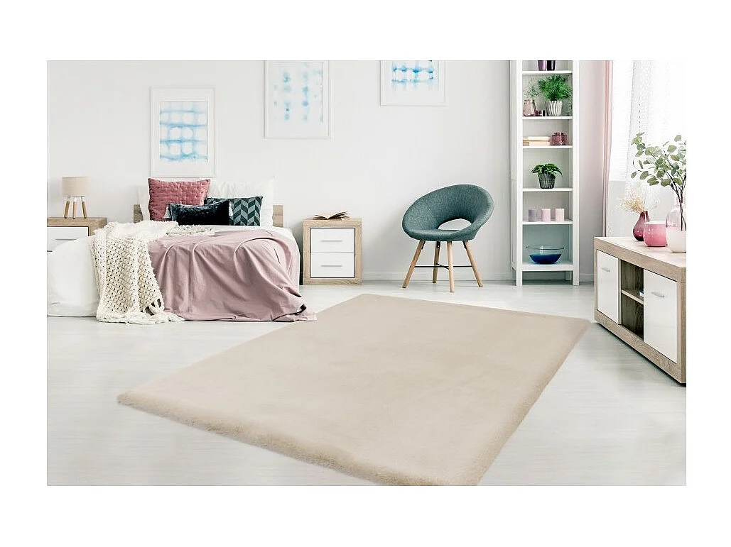 Teppich 150x80cm, Design H008N in Elfenbeinfarbe - Komfort und Eleganz für Ihr Interieur