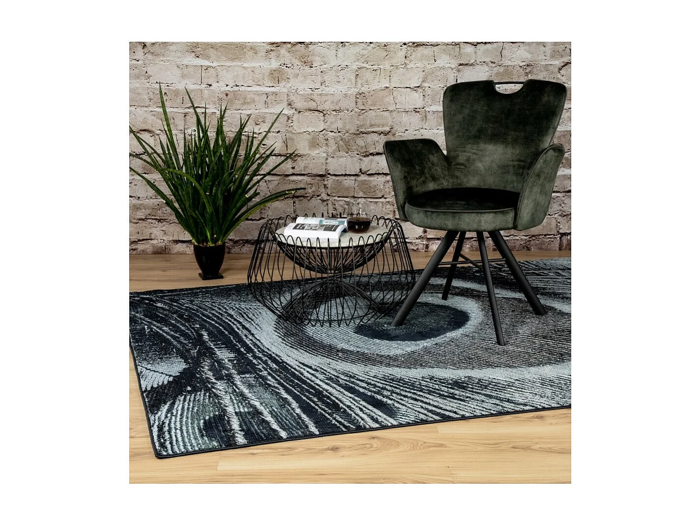 Tapis 170x120cm, design G108A coloris bleu pétrole - Confort et élégance pour votre intérieur
