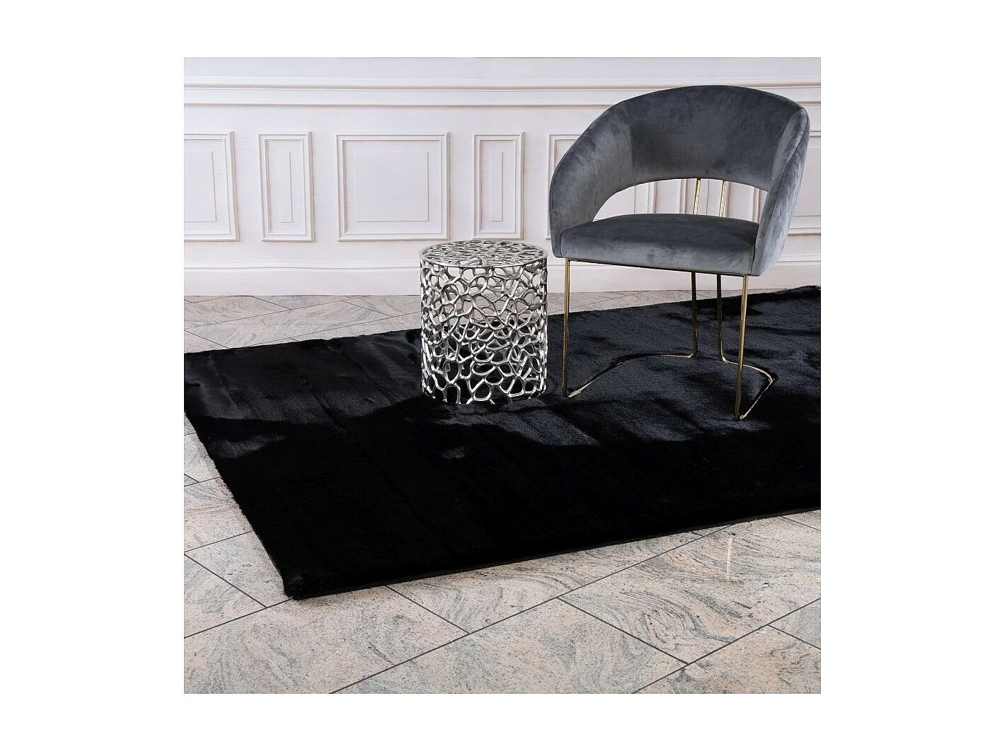 Tapete 290x200cm, design H008N na cor preta - Conforto e elegância para o seu interior.