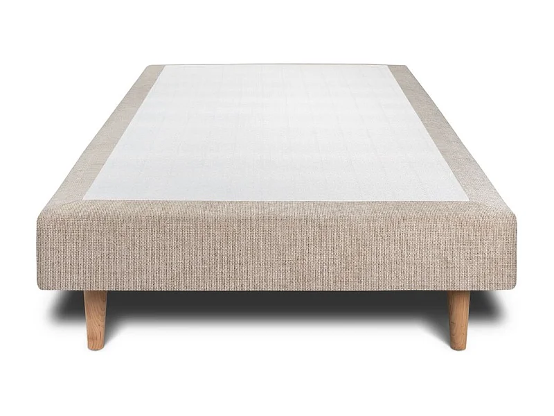 Sommier Tapissier Tissu Beige brun 80x200 H29cm