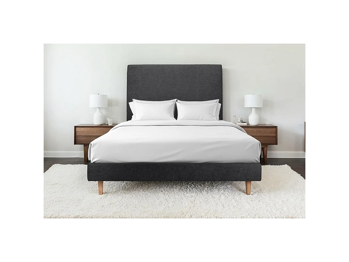 Sommier Tapissier Tissu Noir 160x200 H29cm