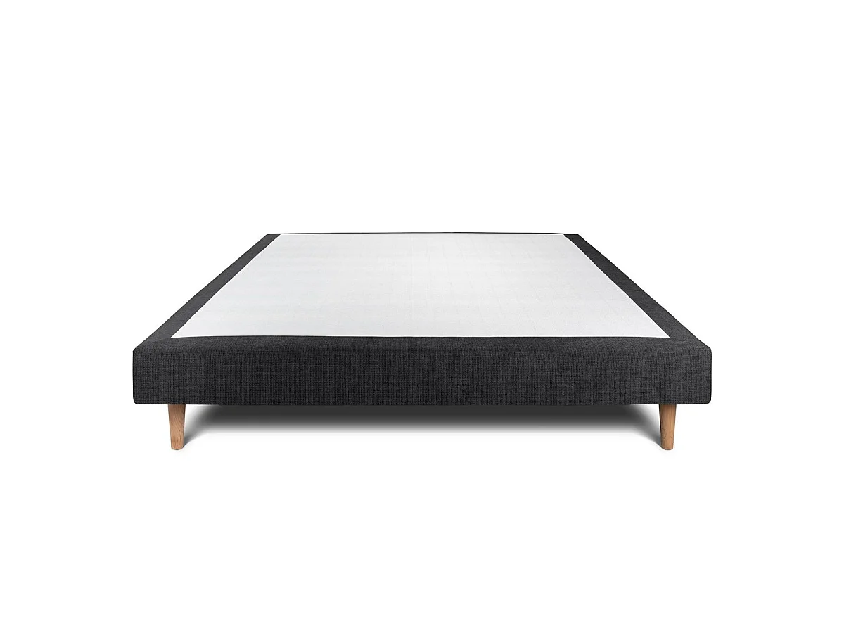 Sommier Tapissier Tissu Noir 160x200 H29cm