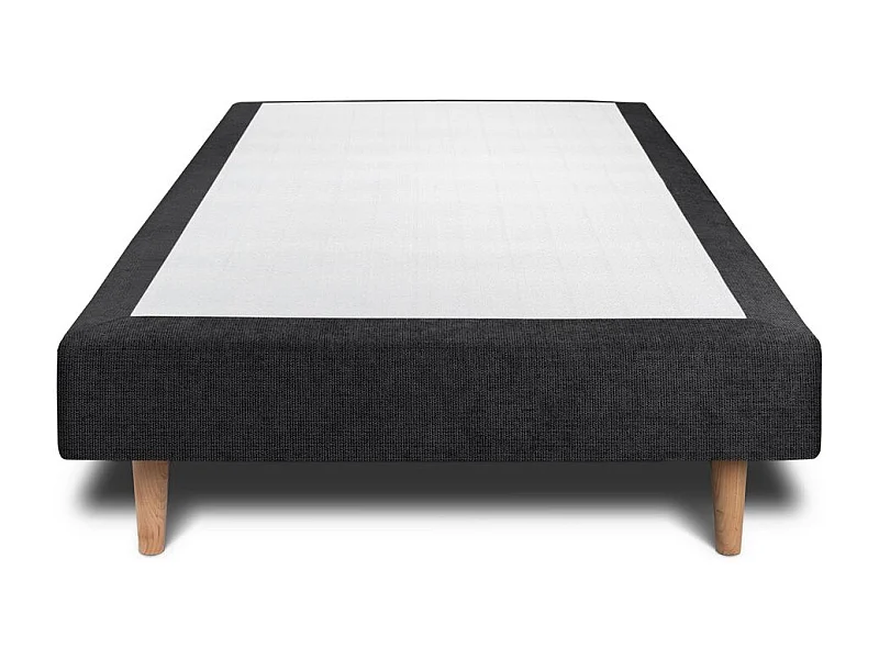 Sommier Tapissier Tissu Noir 100x200 H29cm