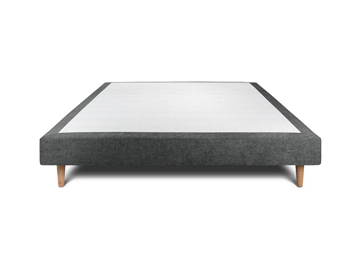 Sommier Tapissier Tissu Gris anthracite 150x200 H29cm