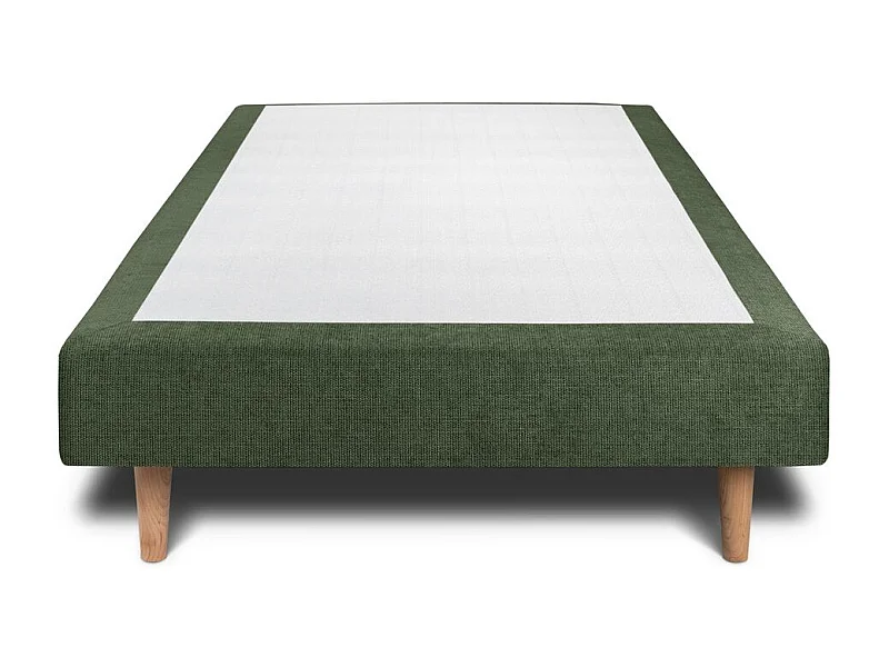 Sommier Tapissier Tissu Vert 80x200 H29cm