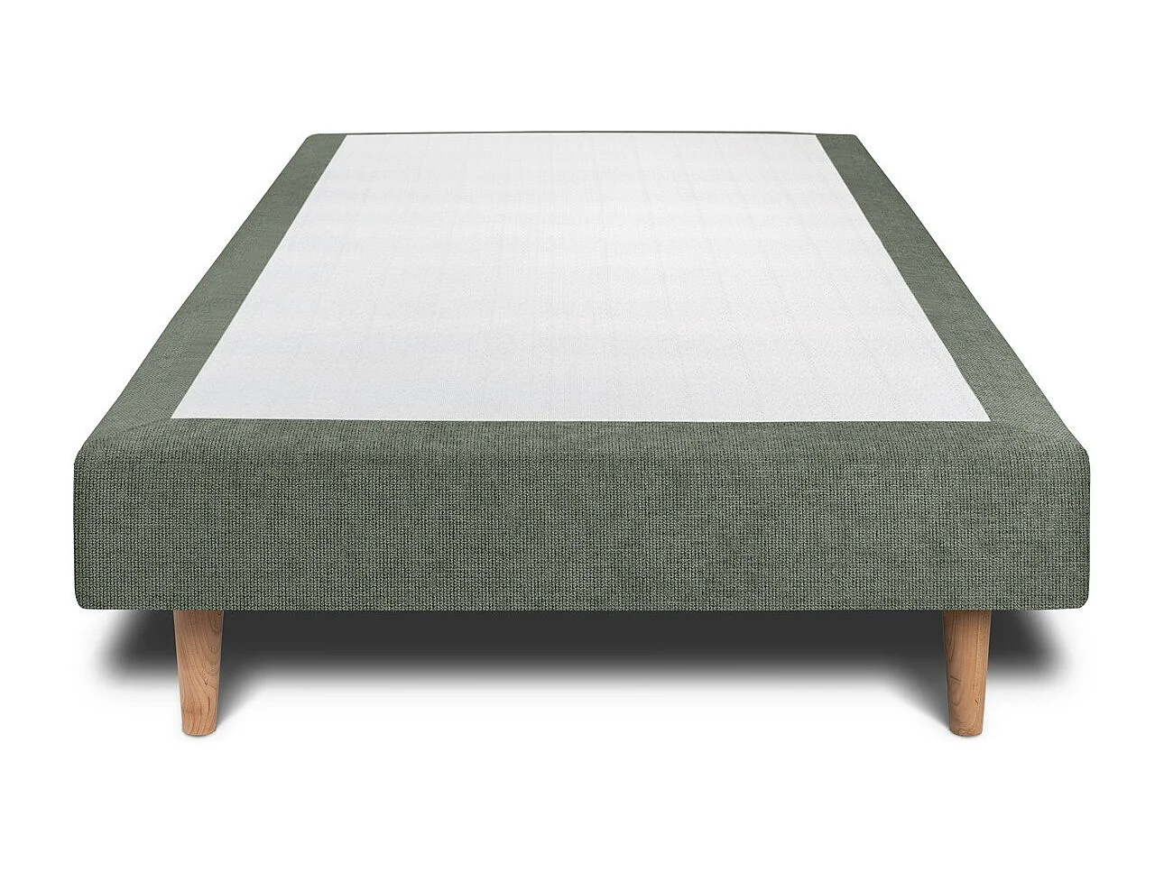 Sommier Tapissier Tissu Vert 80x200 H29cm