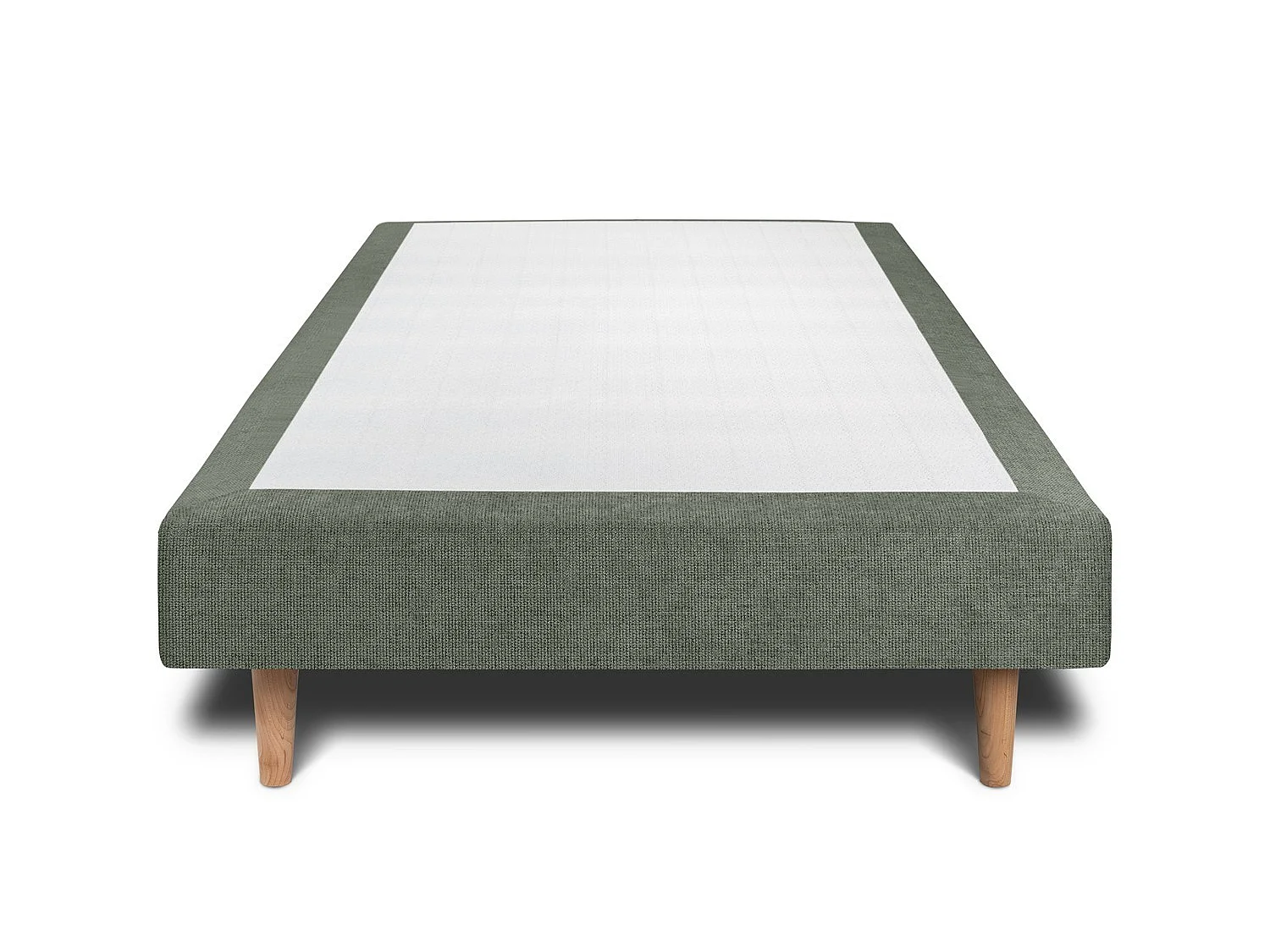 Sommier Tapissier Tissu Vert 80x200 H29cm