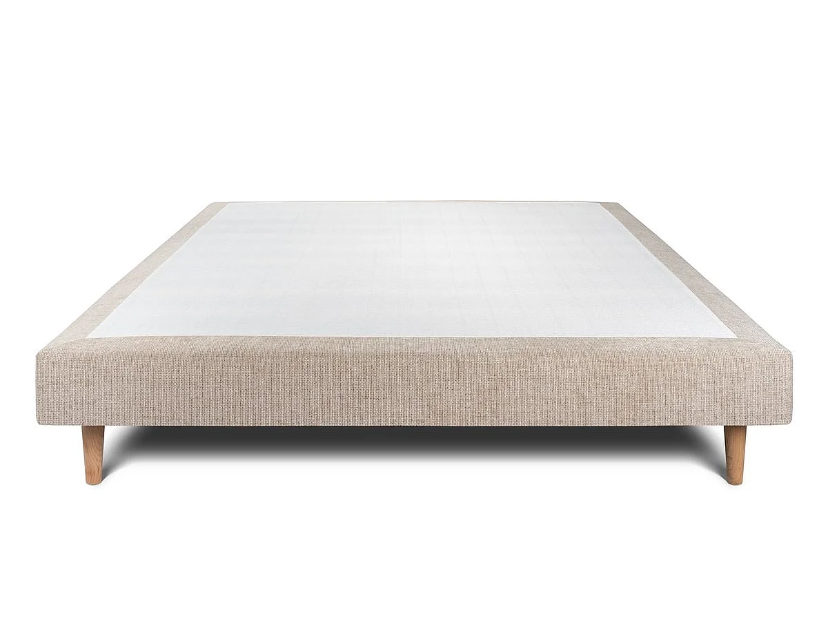 Sommier Tapissier Tissu Beige brun 150x200 H29cm