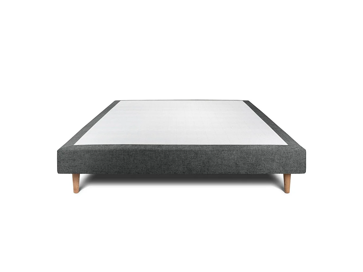 Sommier Tapissier Tissu Gris anthracite 135x190 H29cm