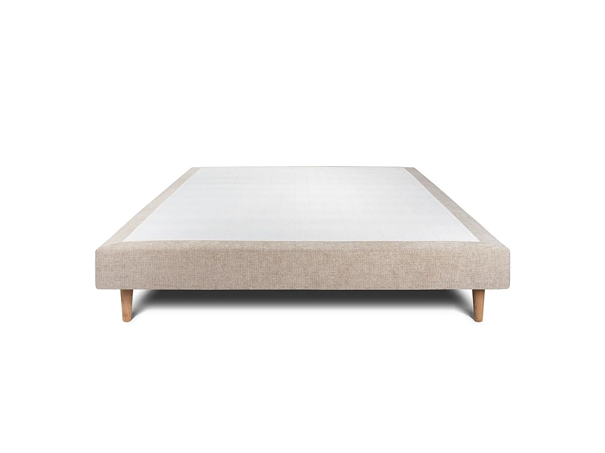 Sommier Tapissier Tissu Beige brun 160x200 H29cm