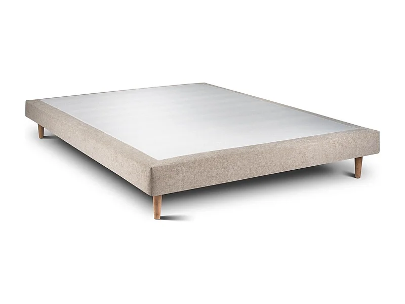 Sommier Tapissier Tissu Beige brun 150x190 H29cm