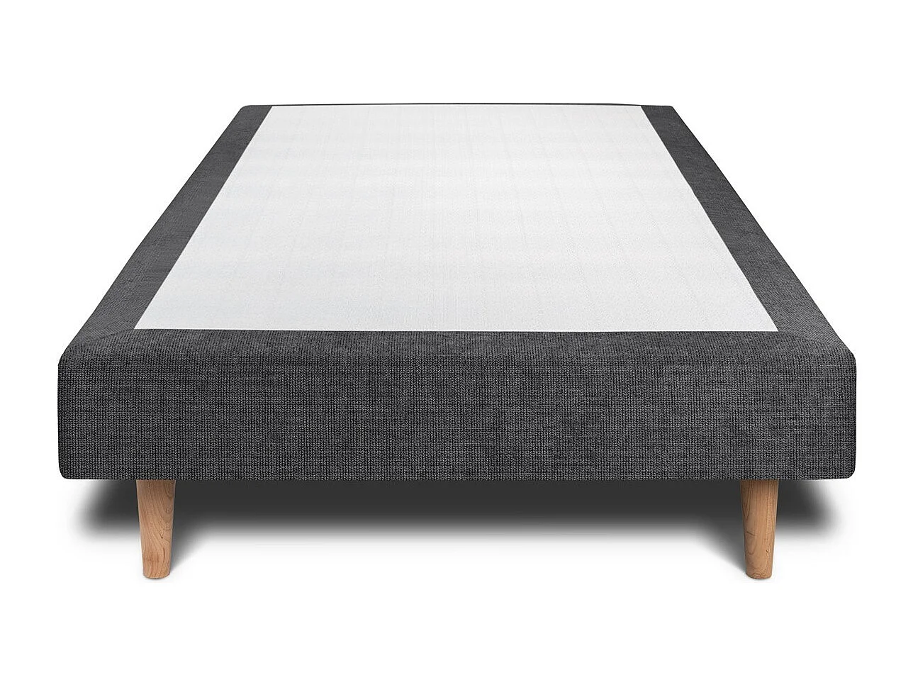 Sommier Tapissier Tissu Noir 80x200 H29cm