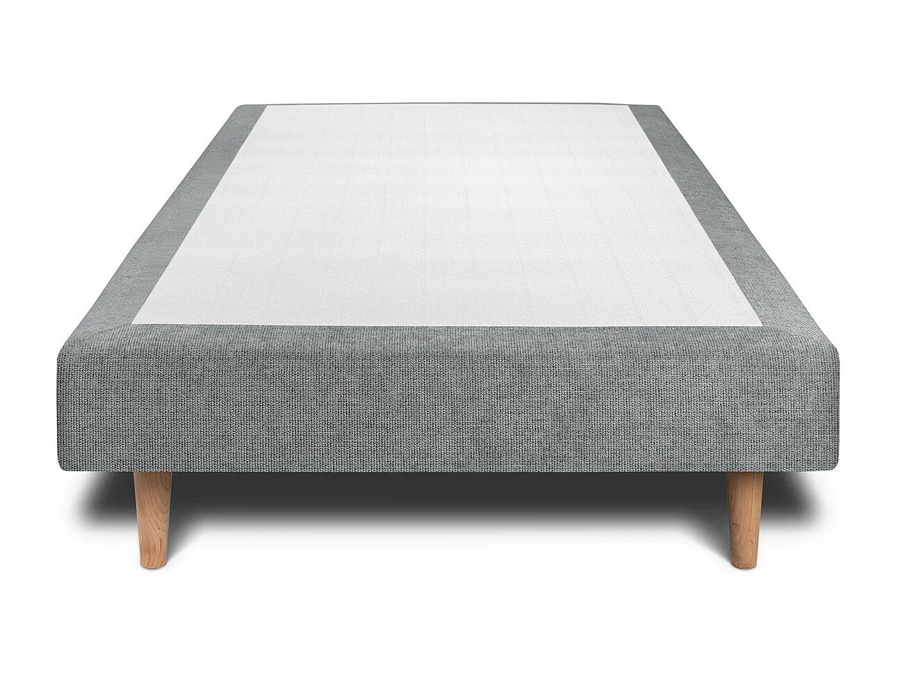 Sommier Tapissier Tissu Gris anthracite 80x200 H29cm