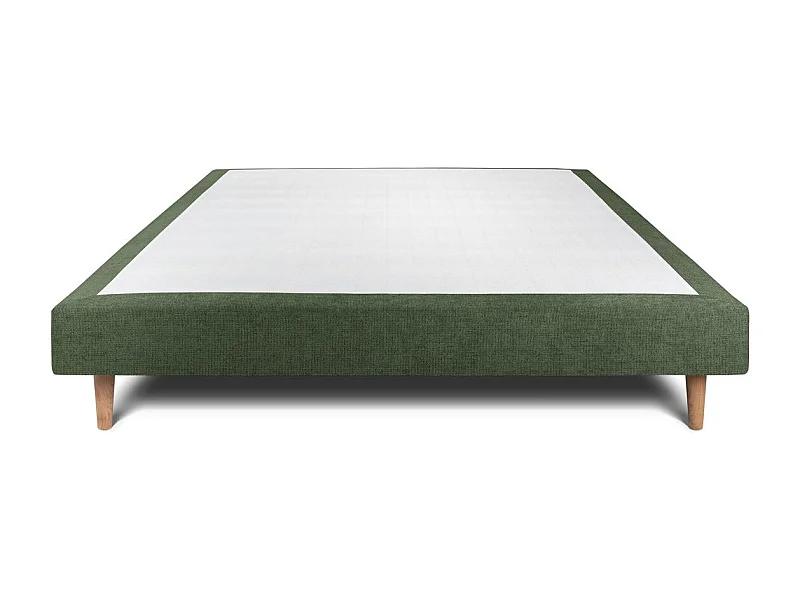Sommier Tapissier Tissu Vert 150x200 H29cm