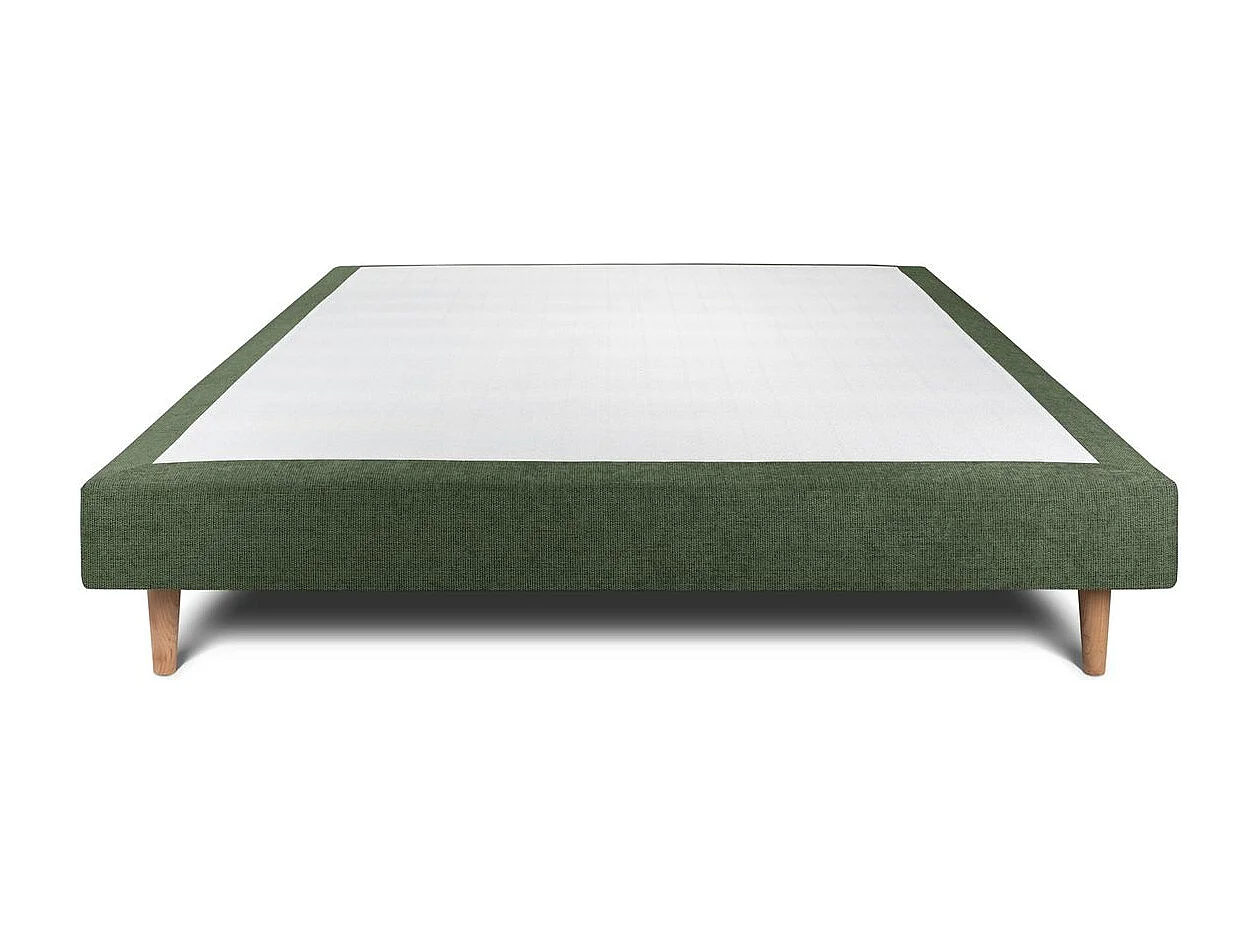 Sommier Tapissier Tissu Vert 150x200 H29cm