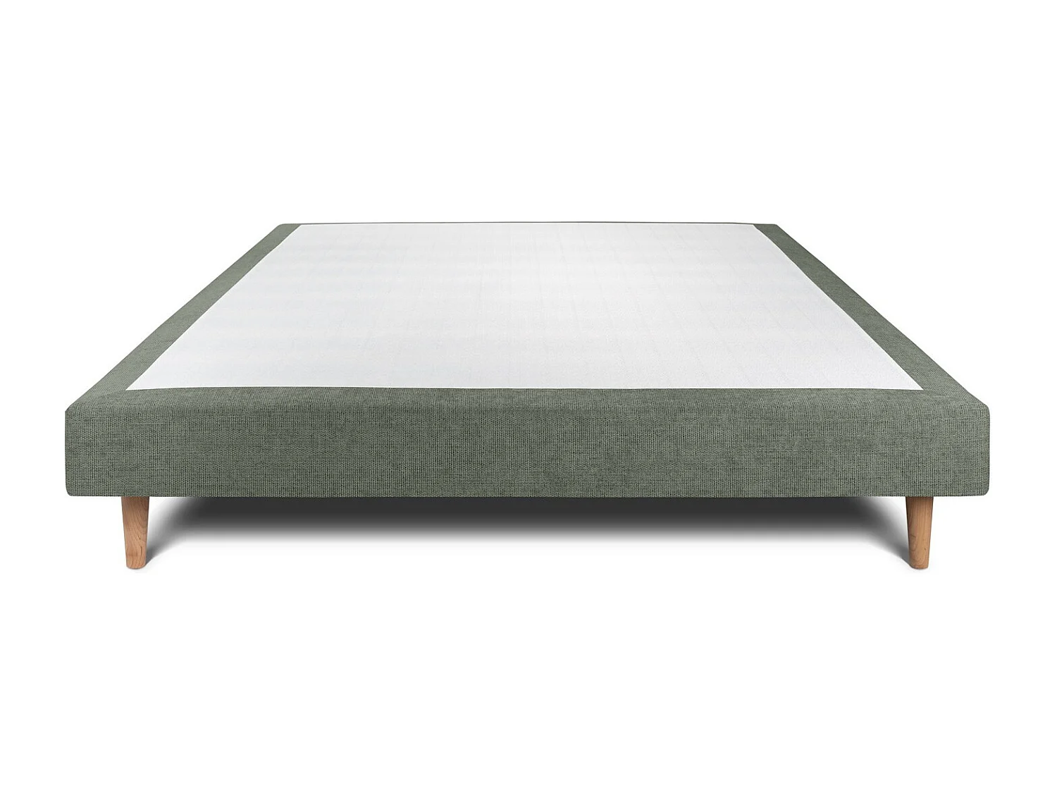 Sommier Tapissier Tissu Vert 150x200 H29cm