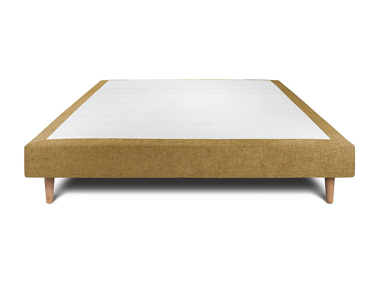 Sommier Tapissier Tissu Jaune 150x200 H29cm