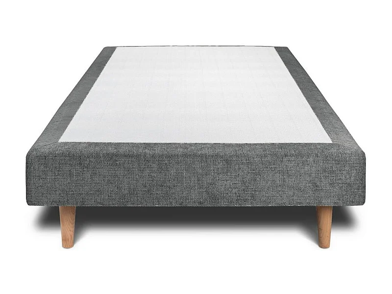 Sommier Tapissier Tissu Gris anthracite 90x190 H29cm