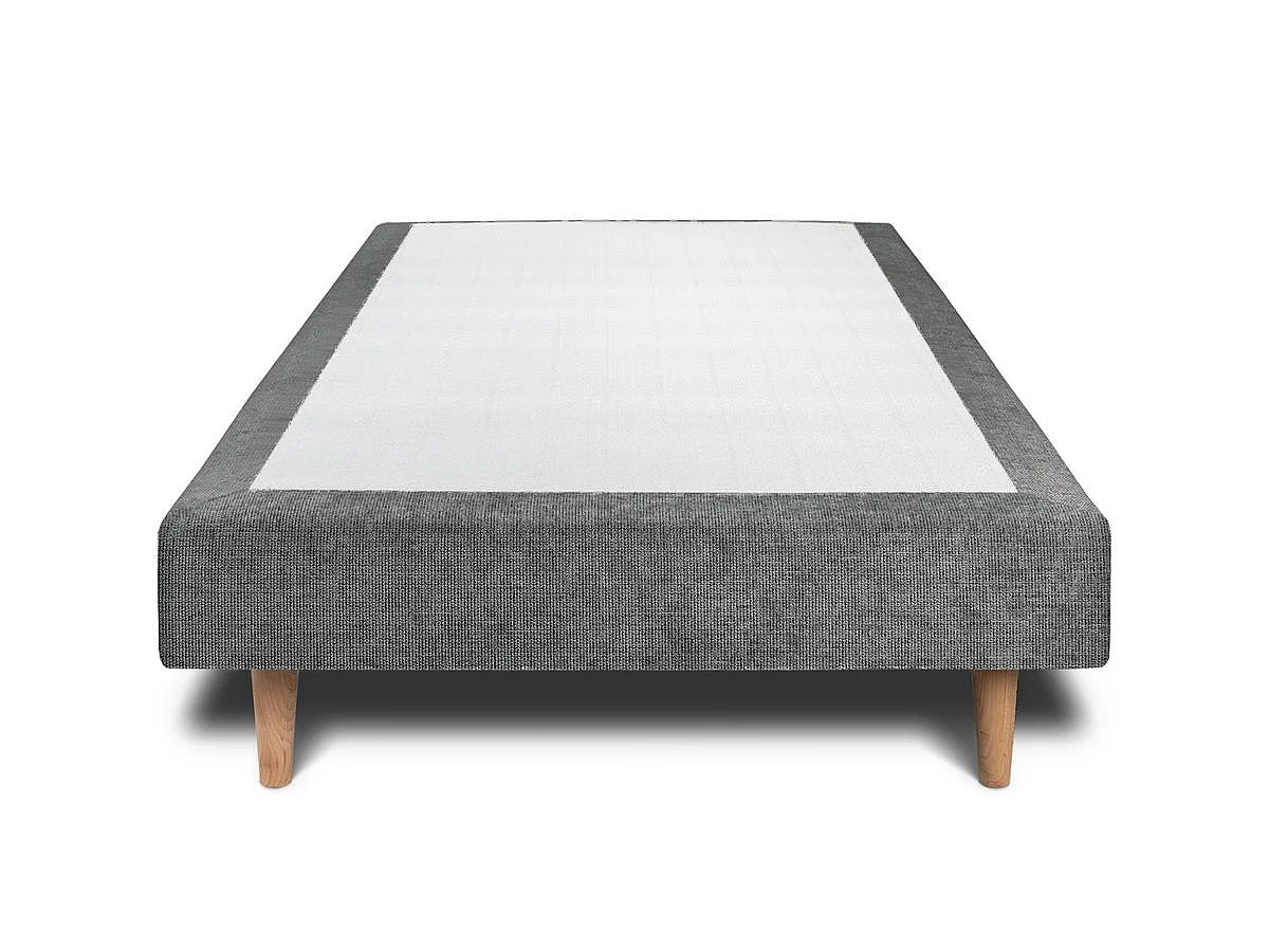 Sommier Tapissier Tissu Gris anthracite 90x190 H29cm