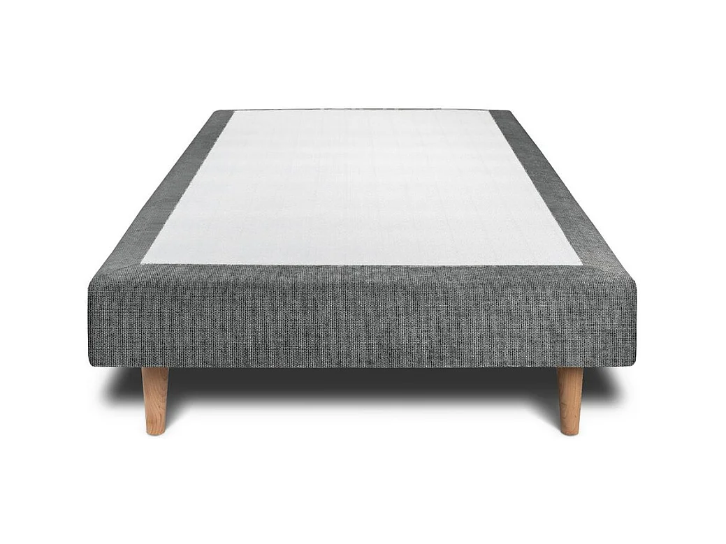 Sommier Tapissier Tissu Gris anthracite 100x200 H29cm