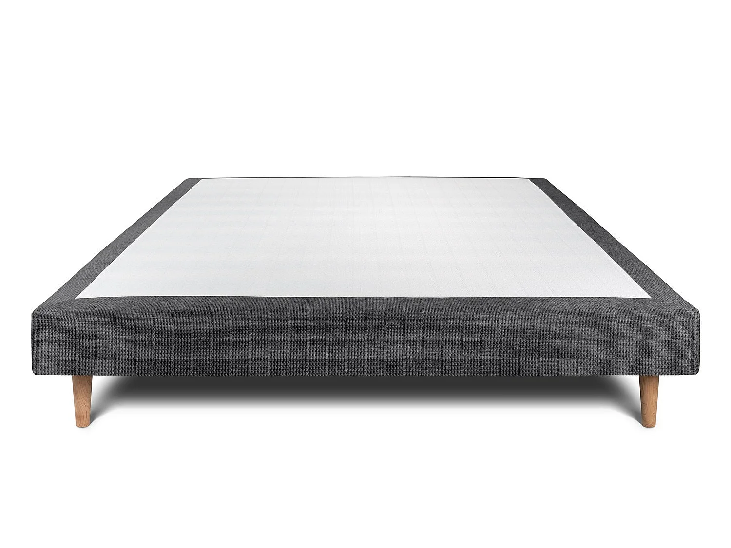 Sommier Tapissier Tissu Noir 150x200 H29cm