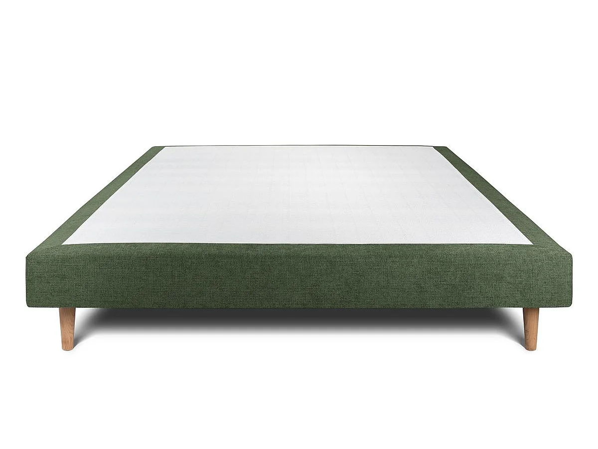 Sommier Tapissier Tissu Vert 160x200 H29cm