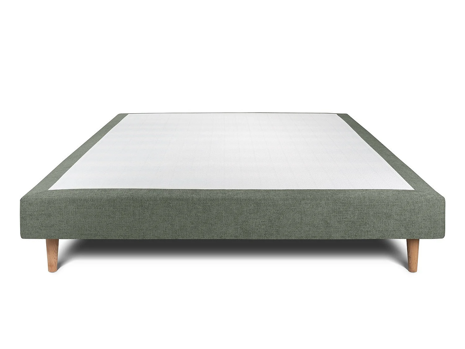 Sommier Tapissier Tissu Vert 160x200 H29cm