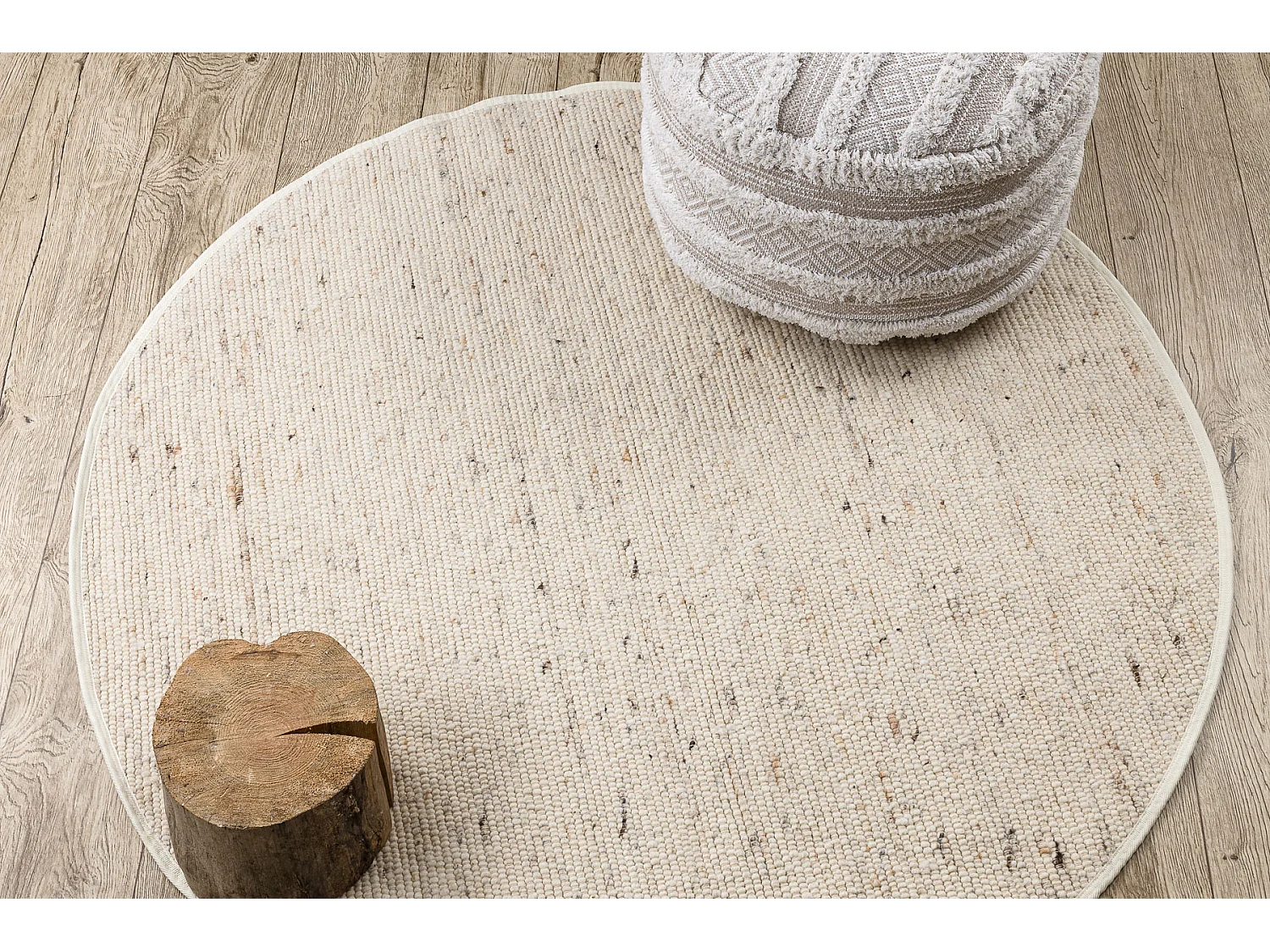 Dywan NEPAL koło 2100 beż - wełniany, dwustronny, naturalny cercle 160 cm