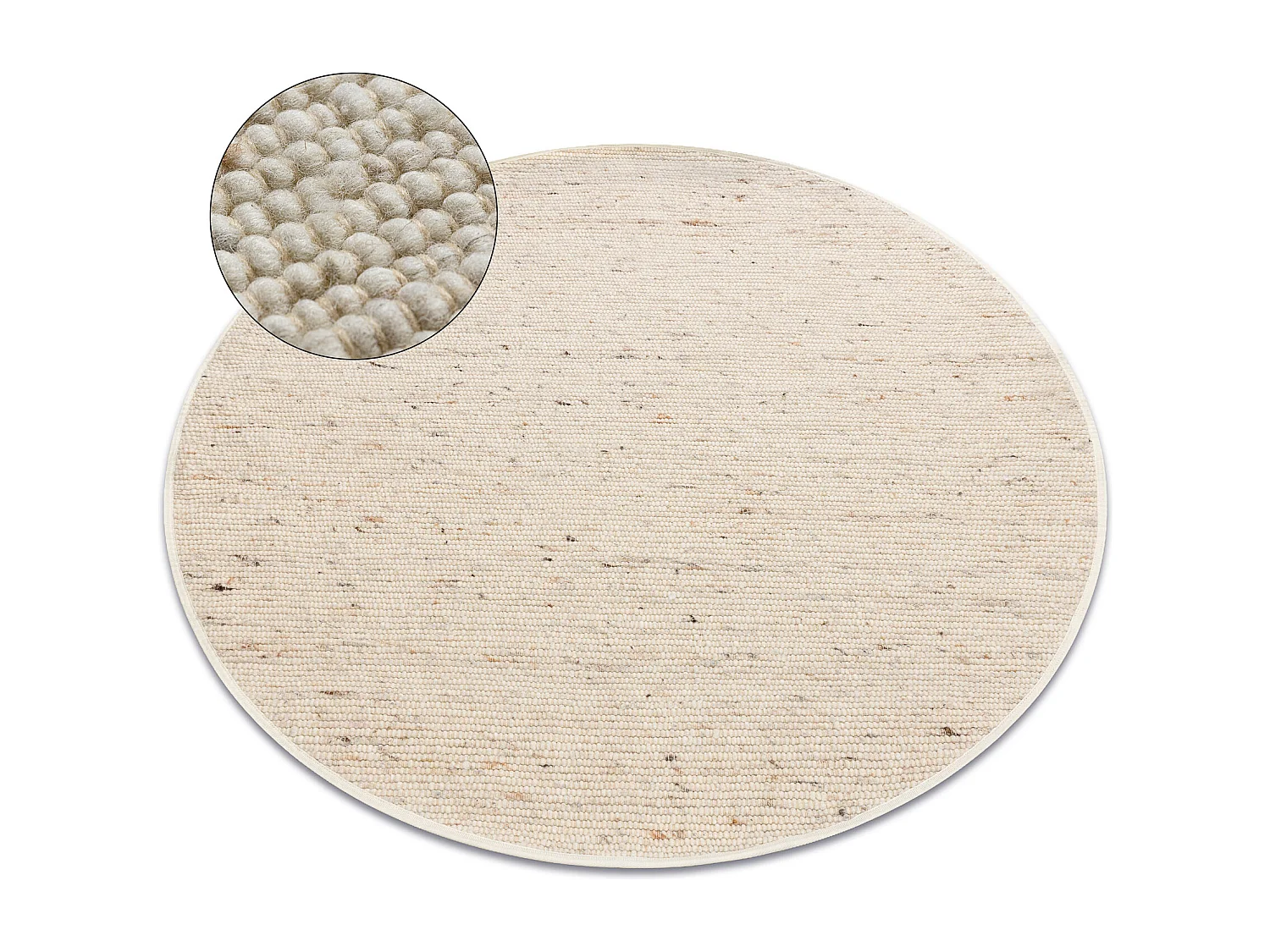 Tappeto beige NEPAL 2100 cerchio - lana, double face, naturale cercle 120 cm