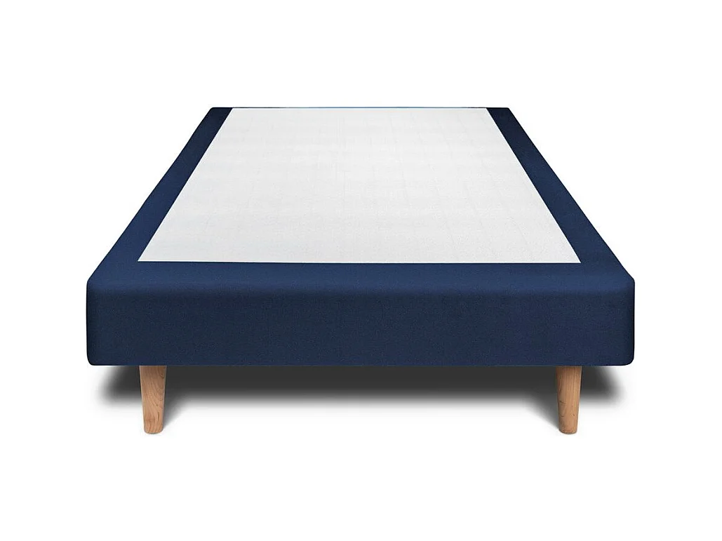 Sommier Tapissier Velours Bleu 100x200 H29cm