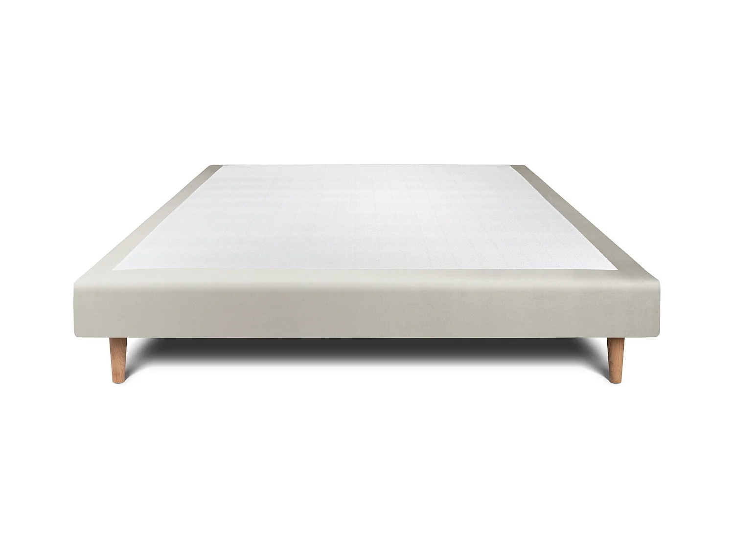 Sommier Tapissier Velours Taupe 150x200 H29cm