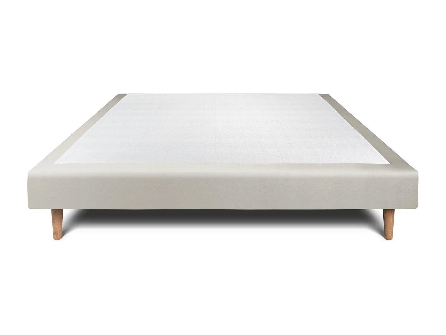 Sommier Tapissier Velours Taupe 150x200 H29cm