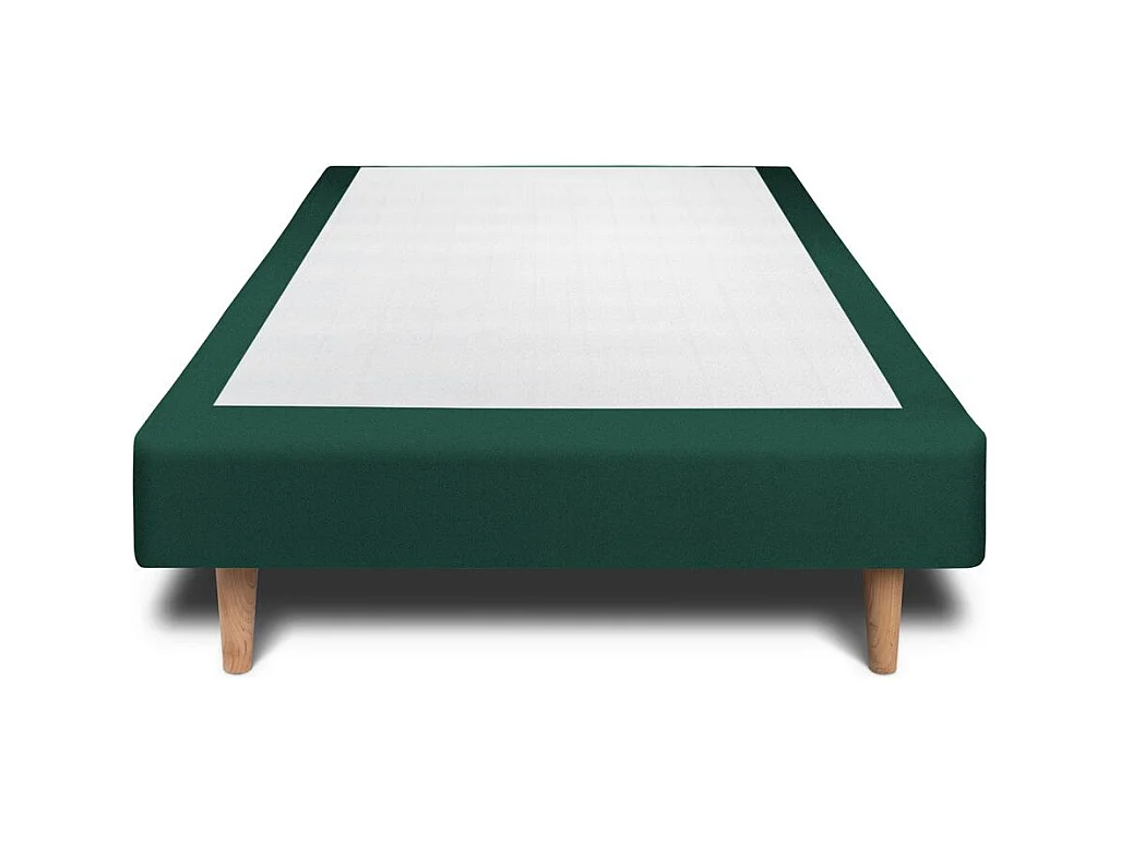 Sommier Tapissier Velours Vert 90x200 H29cm