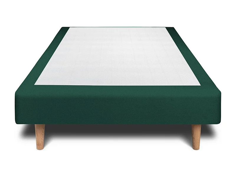 Sommier Tapissier Velours Vert 90x200 H29cm