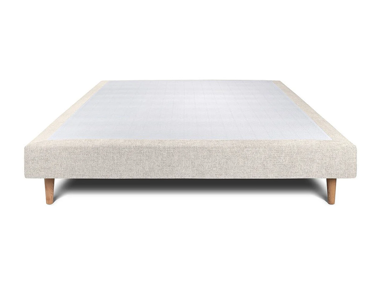 Sommier Tapissier Tissu Beige clair 150x190 H29cm