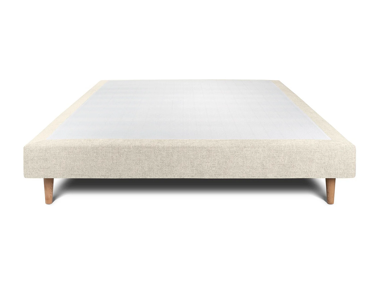 Sommier Tapissier Tissu Beige clair 150x190 H29cm