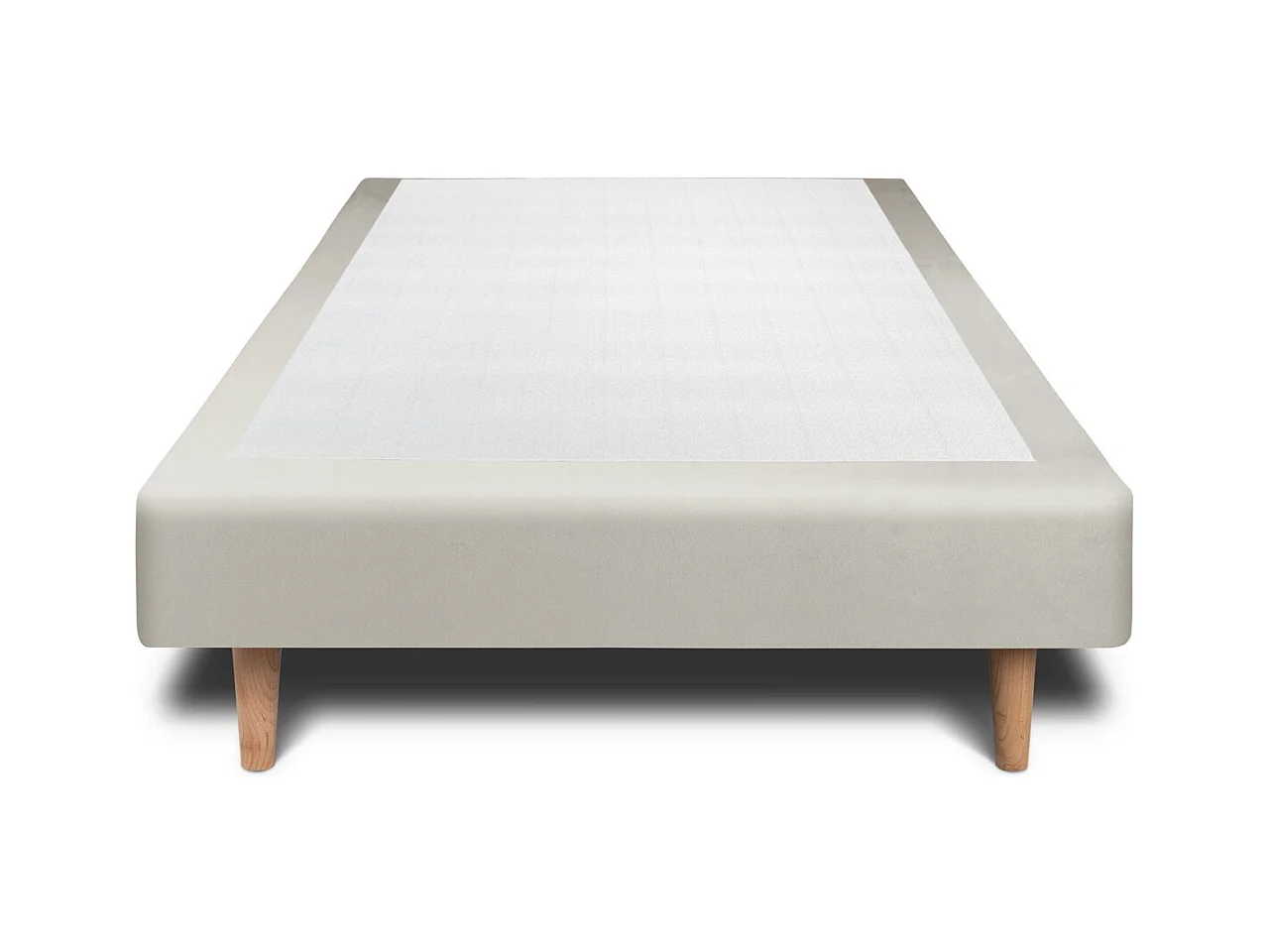 Sommier Tapissier Velours Taupe 100x200 H29cm