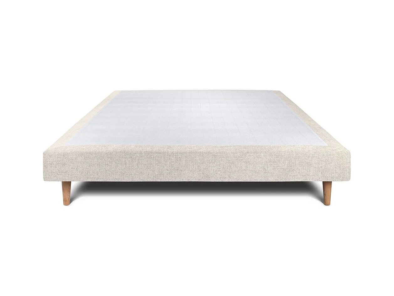 Sommier Tapissier Tissu Beige clair 150x200 H29cm