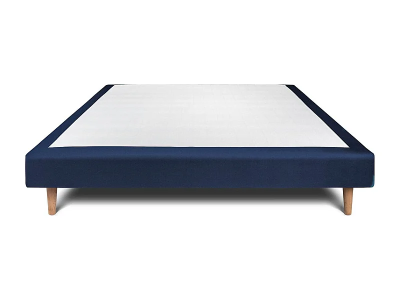 Sommier Tapissier Velours Bleu 150x190 H29cm
