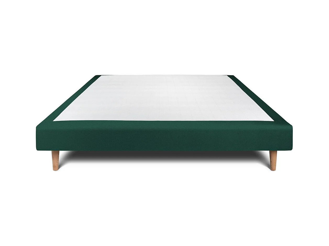 Sommier Tapissier Velours Vert 150x190 H29cm