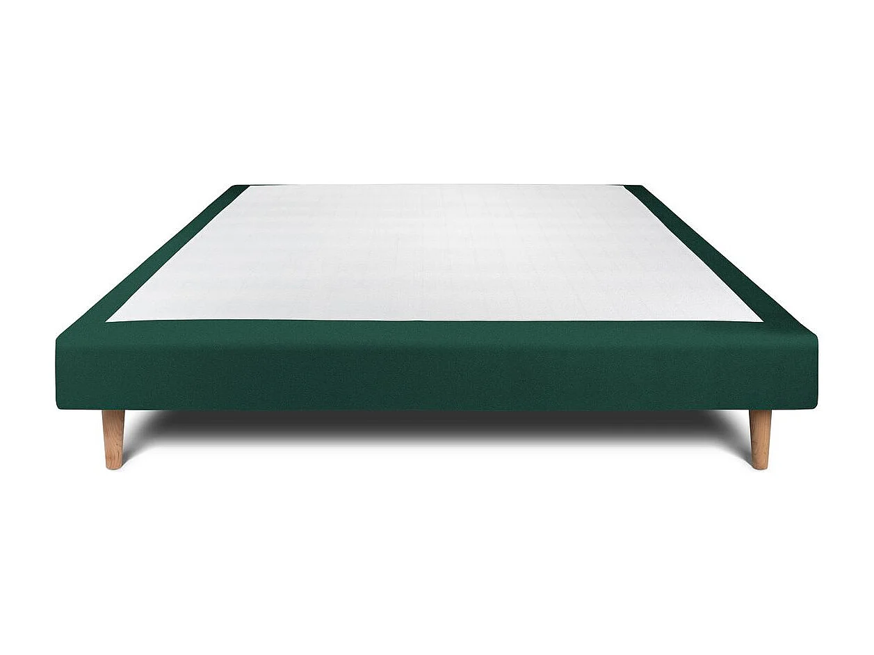 Sommier Tapissier Velours Vert 150x190 H29cm