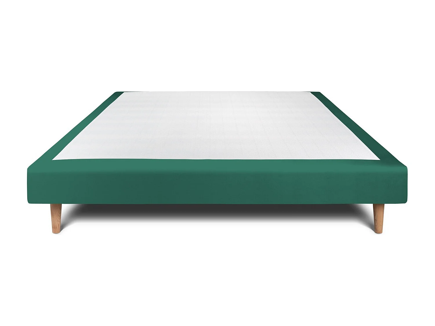 Sommier Tapissier Velours Vert 140x200 H29cm