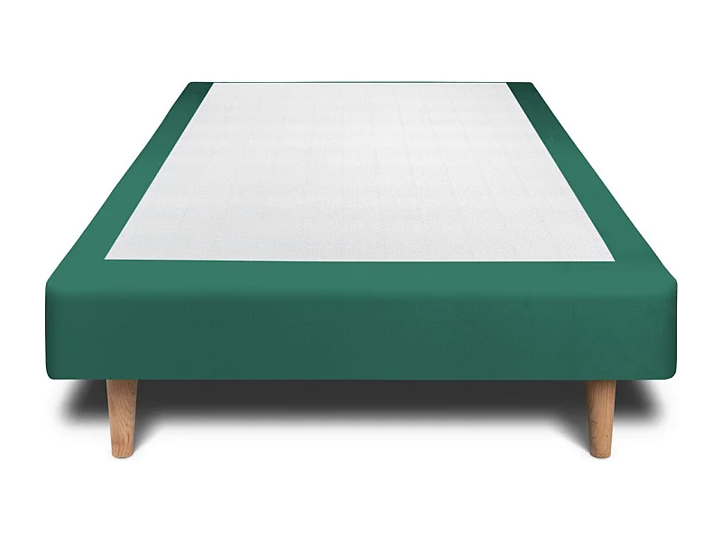 Sommier Tapissier Velours Vert 100x200 H29cm