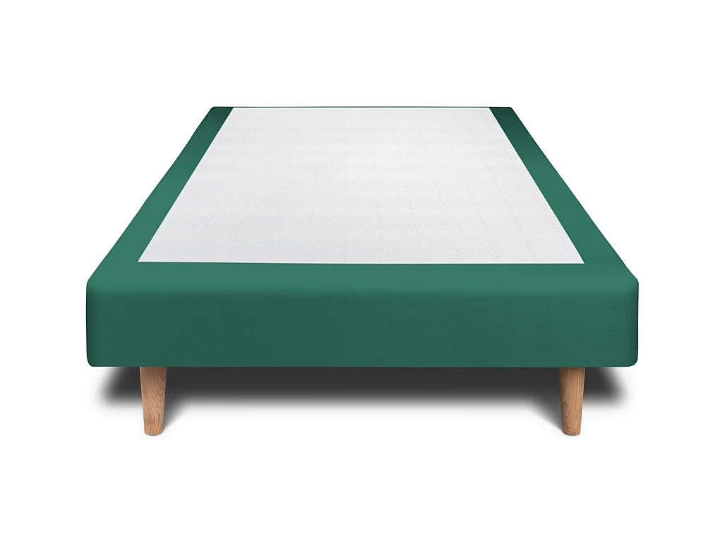 Sommier Tapissier Velours Vert 100x200 H29cm