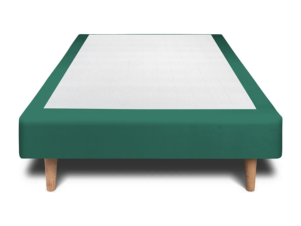 Sommier Tapissier Velours Vert 100x200 H29cm