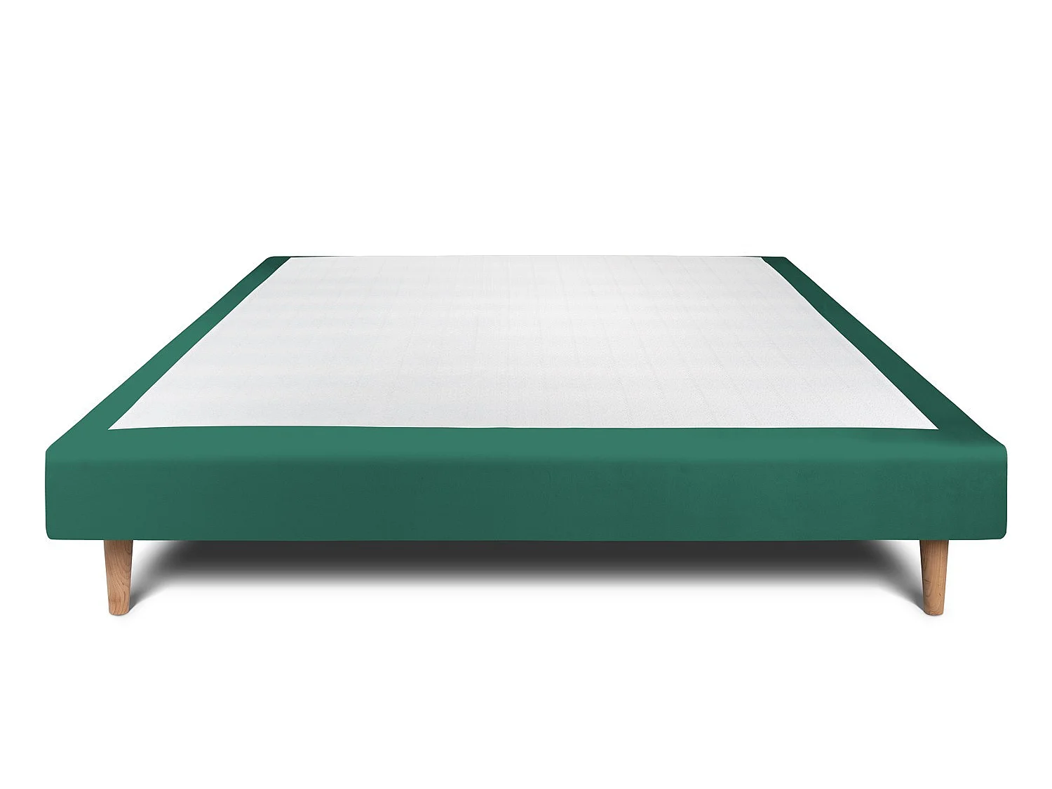 Sommier Tapissier Velours Vert 150x200 H29cm