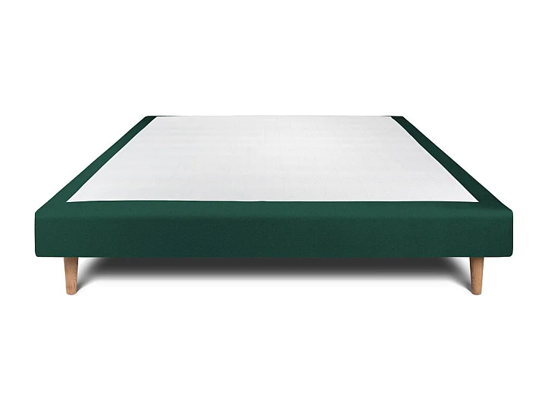 Sommier Tapissier Velours Vert 150x200 H29cm